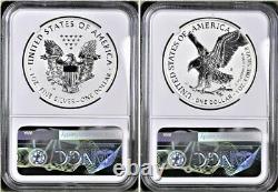 2021 REVERSE PROOF SILVER EAGLE 2 COIN DESIGNER SET, NGC REV PF 70 FR, Anniv