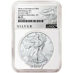 2021 (S) $1 American Silver Eagle NGC MS70 Emergency Production ALS ER Label
