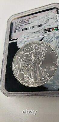 2021 (S) $1 American Silver Eagle NGC MS70 Emergency Production TYPE 1