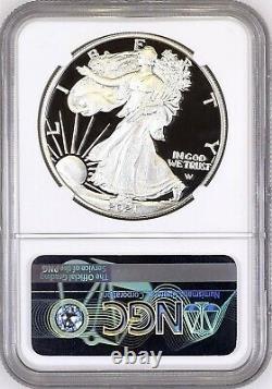 2021 S Proof Silver Eagle Type 2 T2 Ngc Pf70 Uc Trolley Label