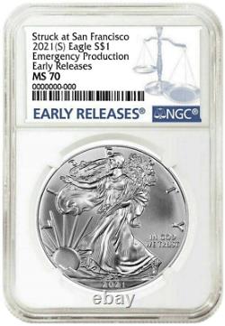 2021 (S) Silver Eagle NGC MS70 Early Releases Emergency Production