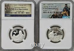 2021 S Silver Quarter Set NGC PF 70 UC Tuskegee & Crossing Delaware