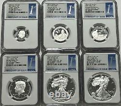 2021 S W Limited Edition Silver Proof 6 Coin Set Ngc Pf70 Ultra Cameo First Day