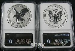 2021 S & W Silver Eagle Reverse Proof Silver Design 2 Coin Set Ngc Pf 70