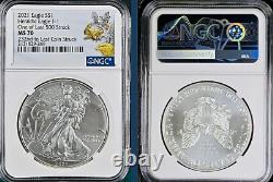 2021 Silver Eagle $1 Type 1 AT DUSK & AT DAWN #232 To Last Coin Struck NGC MS70