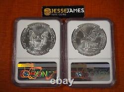 2021 Silver Eagle Ngc Ms69 Dusk And At Dawn 50th Coin Struck Type 1 & 2 Set