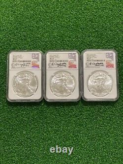 2021 Silver Heraldic Eagle Emergency Issue T1 FDOI NGC MS70 Elizabeth Jones (3x)