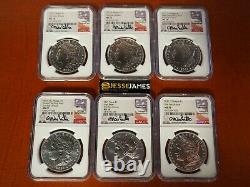 2021 Silver Morgan Peace Dollar Ngc Ms70 First Day Issue Mike Castle 6 Coin Set
