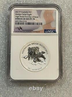 2021 Silver Wedge Tailed Eagle Enhanced Reverse PF 70 FDOI Only 5000 minted