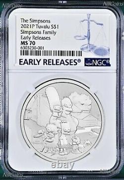 2021 Simpsons Family Simpson $1 1oz. 9999 Silver COIN NGC MS70 ER