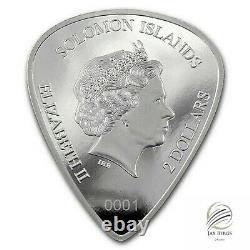 2021 Solomon Islands Fender 75th Anv Guitar Pick Shaped 1 oz Silver NGC PF70 FR