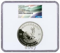 2021 South Africa 2 oz Silver Krugerrand Proof R2 Coin NGC PF70 UC FR PRESALE