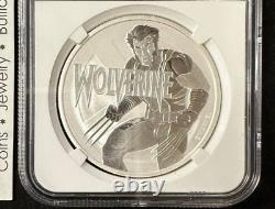 2021 Tuvalu Marvel Comics Wolverine 1 oz. 999 Silver BU Coin NGC MS 70