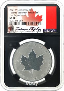2021 W $5 Canada 1oz Silver Maple Leaf Tailored Specimen NGC SP70 FDOI Taylor