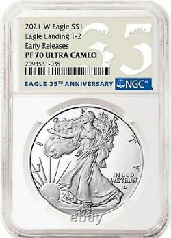 2021 W Silver Eagle Type 2 Eagle Landing Ngc Pf70 Er Fr 35 Anniversa T2 Presale