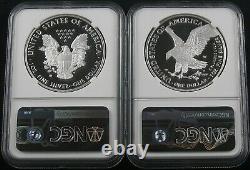 2021 W Type 1 & 2022 W Proof American Silver Eagles Ngc Pf70 2 Coin Set