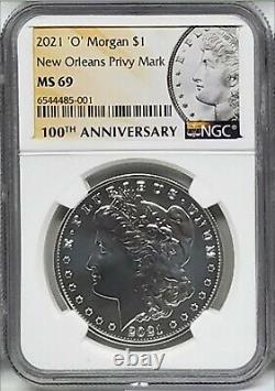 2021 o privy morgan silver dollar ngc ms 69 100th anniversary with ogp and coa