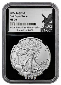 2022 American Silver Eagle NGC MS70 FDI BC Excl. 999 Silver Eagle Label PRESALE