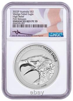 2022 Australia 2 oz Silver Wedge Tailed Eagle Piedfort NGC PF70 UC Mercanti