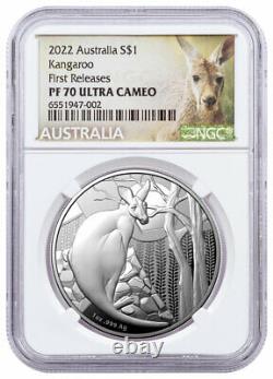 2022 Australia Kangaroo Series 1 oz Silver Proof $1 Coin NGC PF70 FR Exclusive