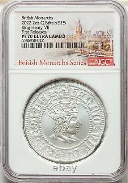 2022 British Monarchs, King Henry VII, 2OZ Silver NGC PR70 FR Ultra Cameo