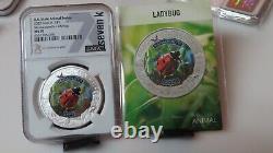 2022 Cook Islands Massachusetts Ladybug Ngc Ms70 United State Animal Silver $5