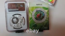 2022 Cook Islands Massachusetts Ladybug Ngc Ms70 United State Animal Silver $5