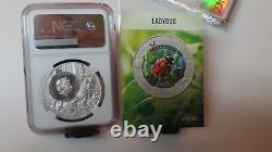 2022 Cook Islands Massachusetts Ladybug Ngc Ms70 United State Animal Silver $5