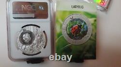 2022 Cook Islands Massachusetts Ladybug Ngc Ms70 United State Animal Silver $5