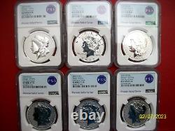 2022 MORGAN & Peace Dollar 6 coins set NGC RV PF 70 First DAY OF ISSUE mint3.5k