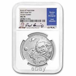 2022 Niue 1 oz Silver Icons of Inspiration Einstein MS-70 NGC SKU#247543