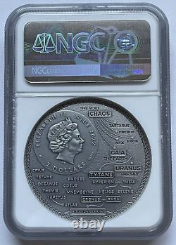 2022 Niue 2 Oz 999 Fine Silver Rhea Antiqued Greek Titans NGC MS70 Only 500 Mint