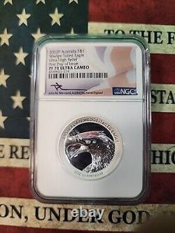 2022 P Australia Silver $1 Wedge-Tailed Eagle UHR FDOI Mercanti PF70 ULTRA NGC