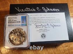 2022-P NGC PF70 American Liberty 1 oz Silver Medal, Hand Signed Ventris Gibson %