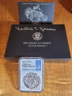 2022-P NGC PF70 American Liberty 1 oz Silver Medal, Hand Signed Ventris Gibson %