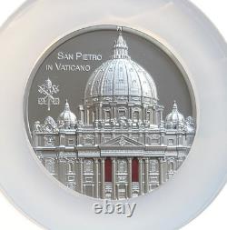 2022 Palau Tiffany Art San Pietro St. Peter's Basilica 5 oz Silver Coin NGC PF70