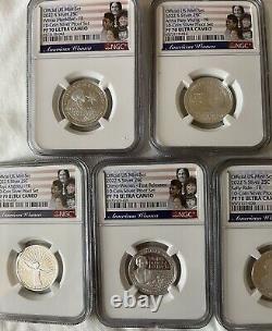 2022 S Silver 99.9 25C American Women 5 coin NGC FR PF70 ULTRA CAMEO