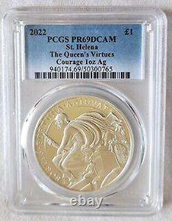 2022 St. Helena £1 The Queen's Virtues-Courage Silver Proof NGC PF69 DCAM