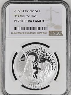 2022 St. Helena Una & The Lion 1oz Silver Coin NGC PF 70 UCAM