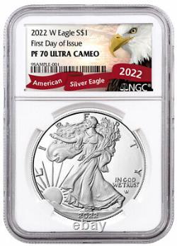 2022 W $1 Proof American Silver Eagle 1-oz NGC PF70 FDOI Exclusive Eagle Label