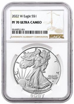 2022 W $1 Proof American Silver Eagle 1-oz NGC PF70 UC Ultra Cameo Brown Label