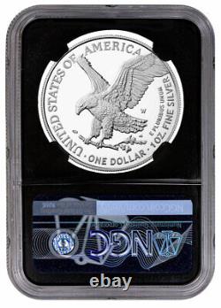 2022 W $1 Proof American Silver Eagle NGC PF70 FDOI. 999 Silver Label Black Core