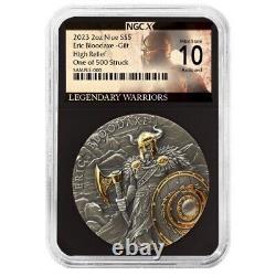 2023 2 oz Silver Niue Legendary Warriors Eric Bloodaxe Gilded Coin NGCX 10 MS70