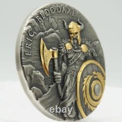 2023 2 oz Silver Niue Legendary Warriors Eric Bloodaxe Gilded Coin NGCX 10 MS70