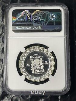 2023 Chad 500 Francs Mountain Dew Bottle Cap NGC PF69 Ultra Cameo WithOriginal Box