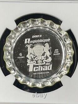 2023 Chad 500 Francs Mountain Dew Bottle Cap NGC PF69 Ultra Cameo WithOriginal Box