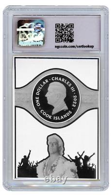 2023 Cook Islands Ric Flair Pink Colorway 3g Silver Foil Coin Card NGCx 10