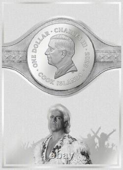 2023 Cook Islands Ric Flair Pink Colorway 3g Silver Foil Coin Card NGCx 10