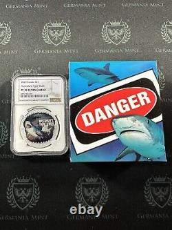 2023 NGC PF70 UC Tuvalu Australia Tiger Shark Deadly Dangerous 1 oz Silver Coin