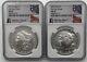 2023-P $1 MORGAN N PEACE DOLLAR NGC MS70 FDOI Miley Frost Sign Coins Silver Set
